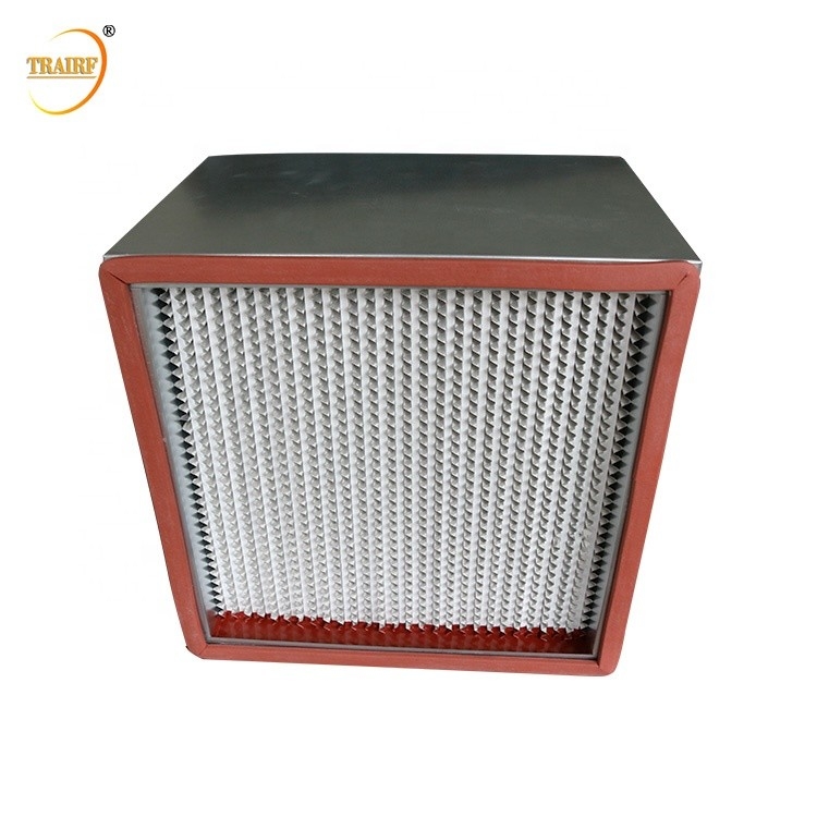 99,99% H13 filtro ad alta temperatura pieghettato profondo da flusso laminare HEPA