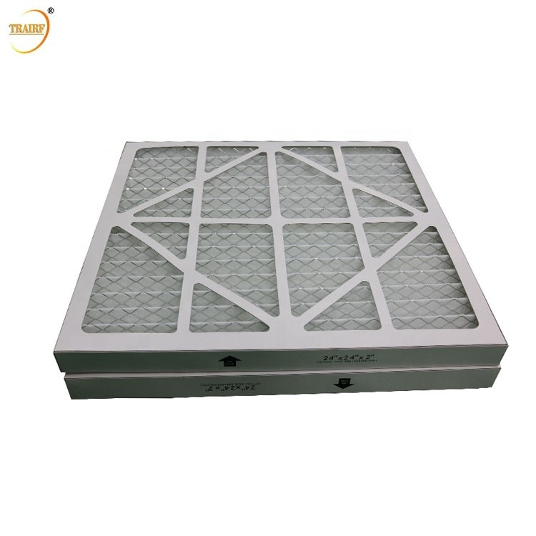 La HVAC ha pieghettato la classe G3 G4 M5 di filtrazione di filtro dell'aria della struttura del cartone del pannello pre