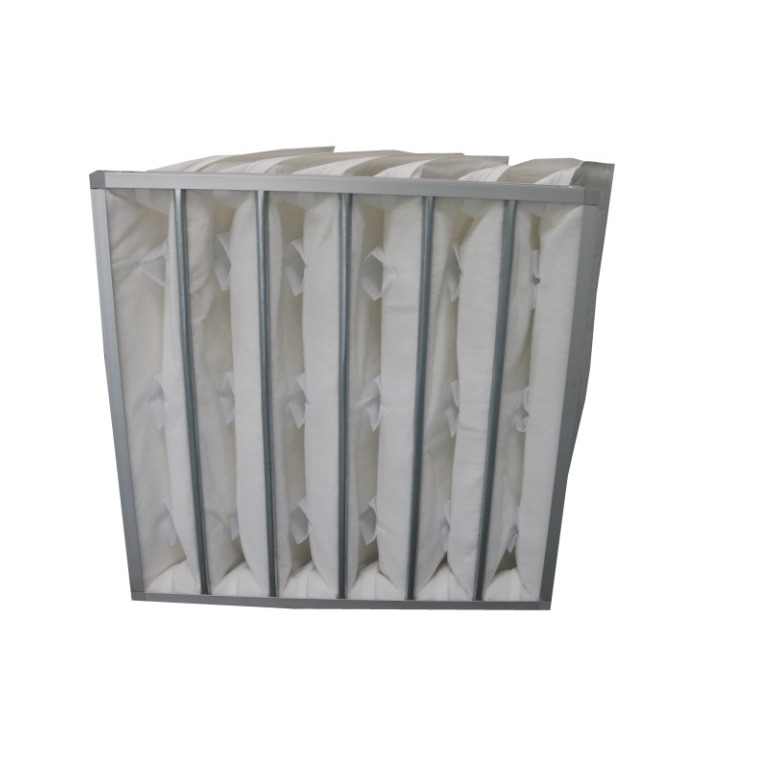 Filtro dell'aria tascabile in fibra sintetica con elevata efficienza di filtrazione della portata d'aria F5-F9