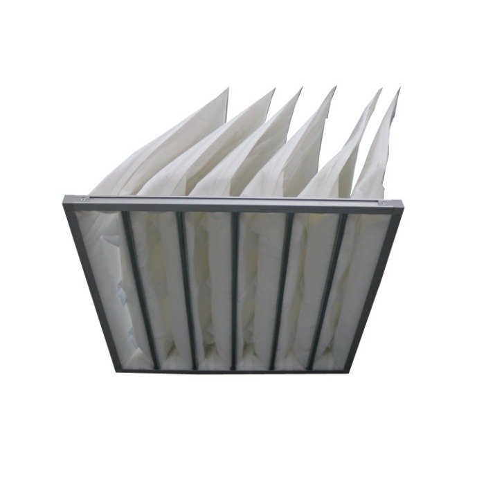 Filtro dell'aria tascabile in fibra sintetica con elevata efficienza di filtrazione della portata d'aria F5-F9