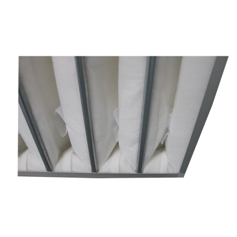 Filtro dell'aria tascabile in fibra sintetica con elevata efficienza di filtrazione della portata d'aria F5-F9