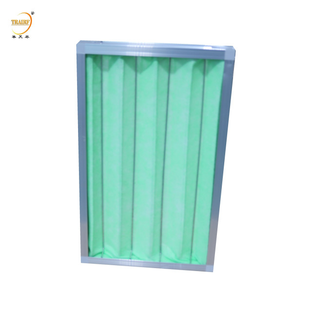 Filtro d'aria a pannelli a placcatura verde e bianco per il sistema di ventilazione